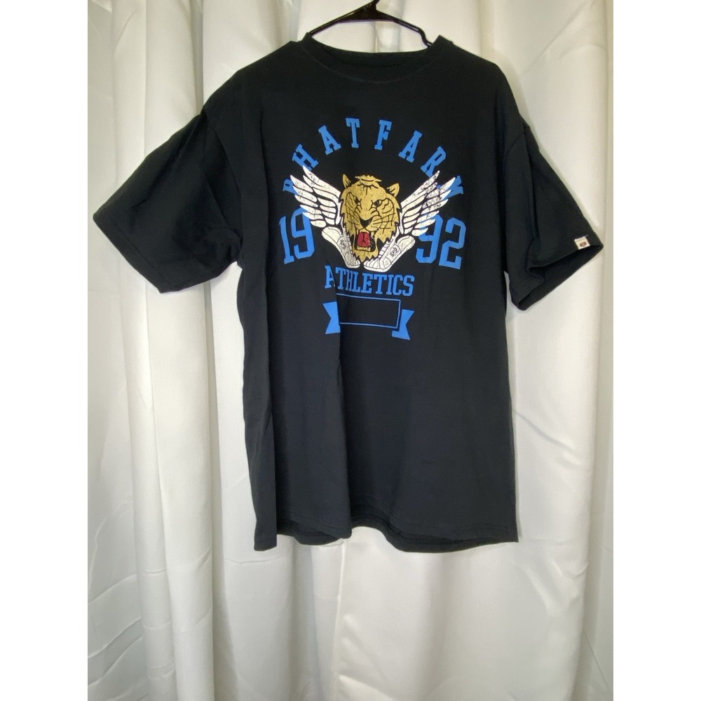 Vintage NWT Men's PHAT FARM T-shirt XL Blue 1992 Athletics Logo‎